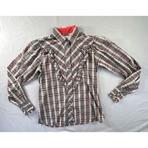 Vintage Kenny Rogers Snap Front Blouse Women's 9/10 Fits Medium 80's Western